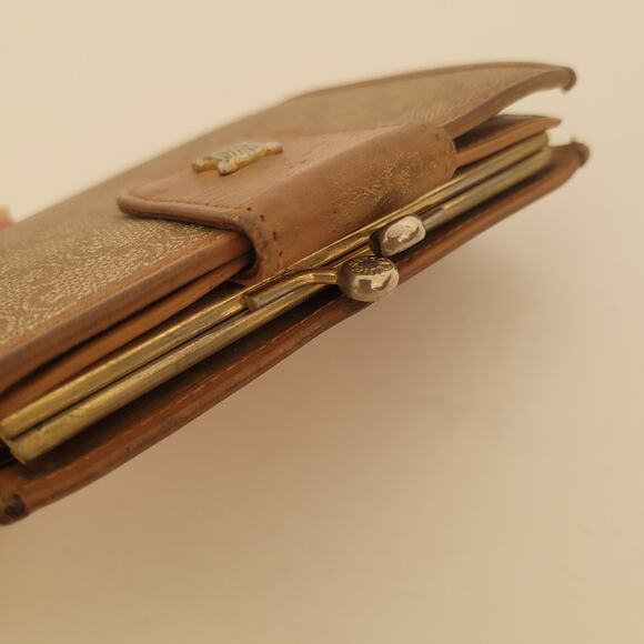 Celine Vintage Bifold Leather Beige Tan Wallet Medium Folding Card Bill Holder - Picture 3 of 13